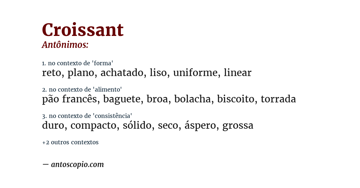 Antônimo de croissant