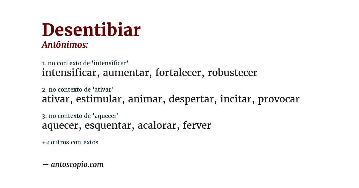 Antônimo de desentibiar