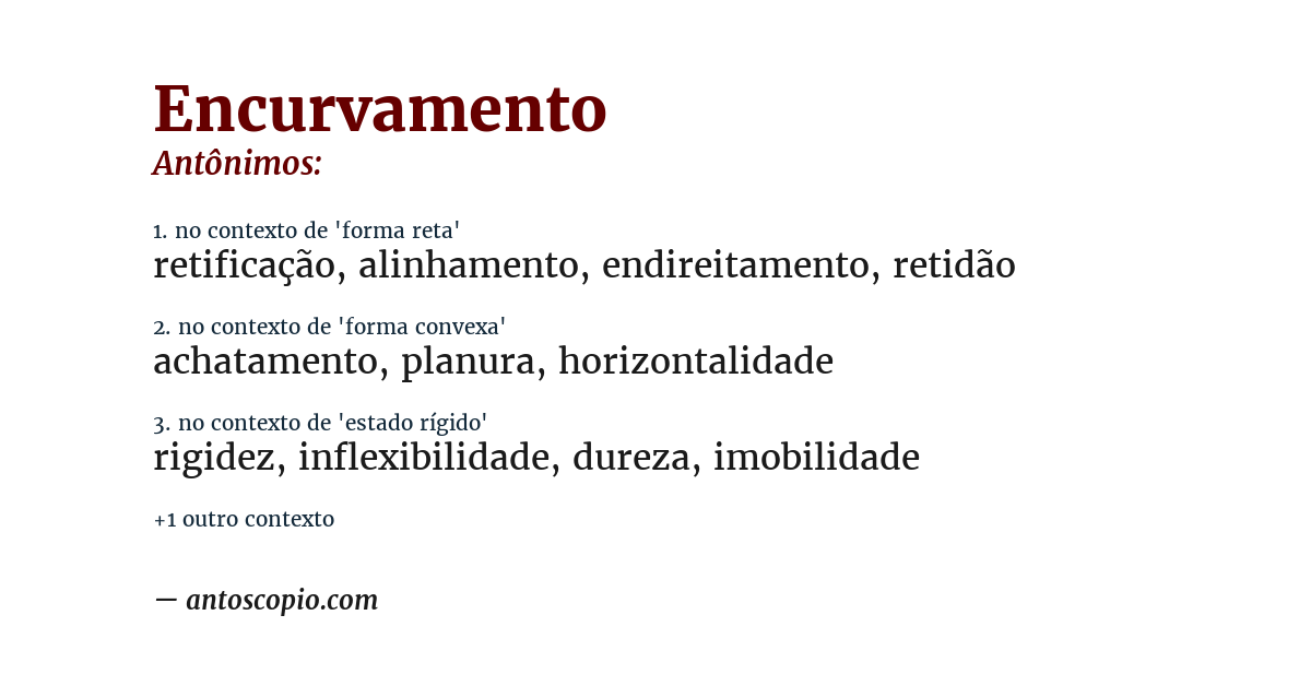 Antônimo de encurvamento