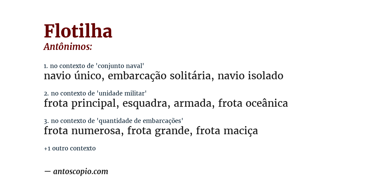 Antônimo de flotilha