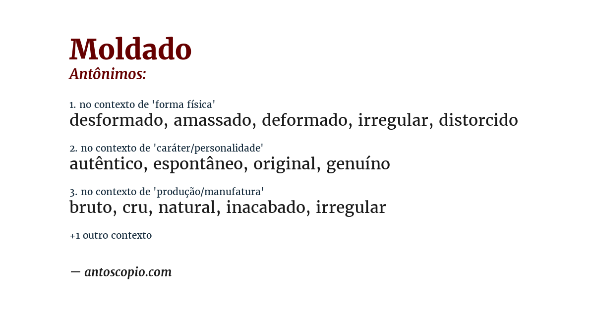 Antônimo de moldado