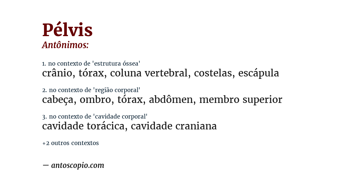 Antônimo de pélvis
