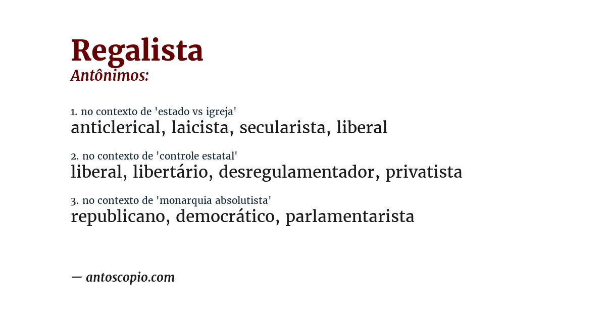 Antônimo de regalista