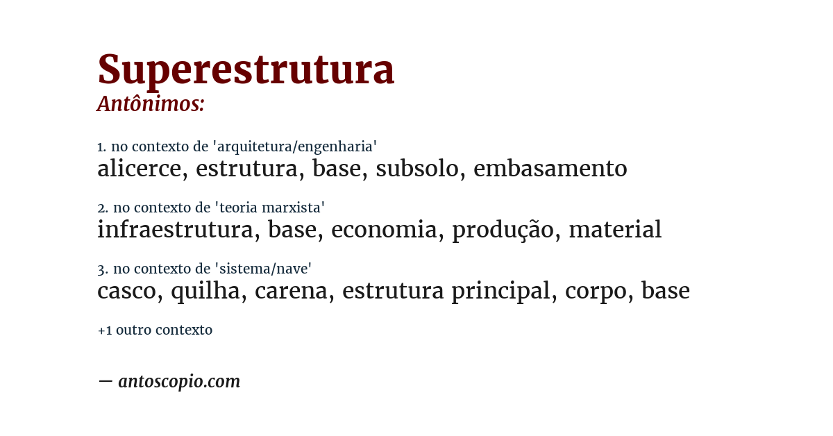 Antônimo de superestrutura