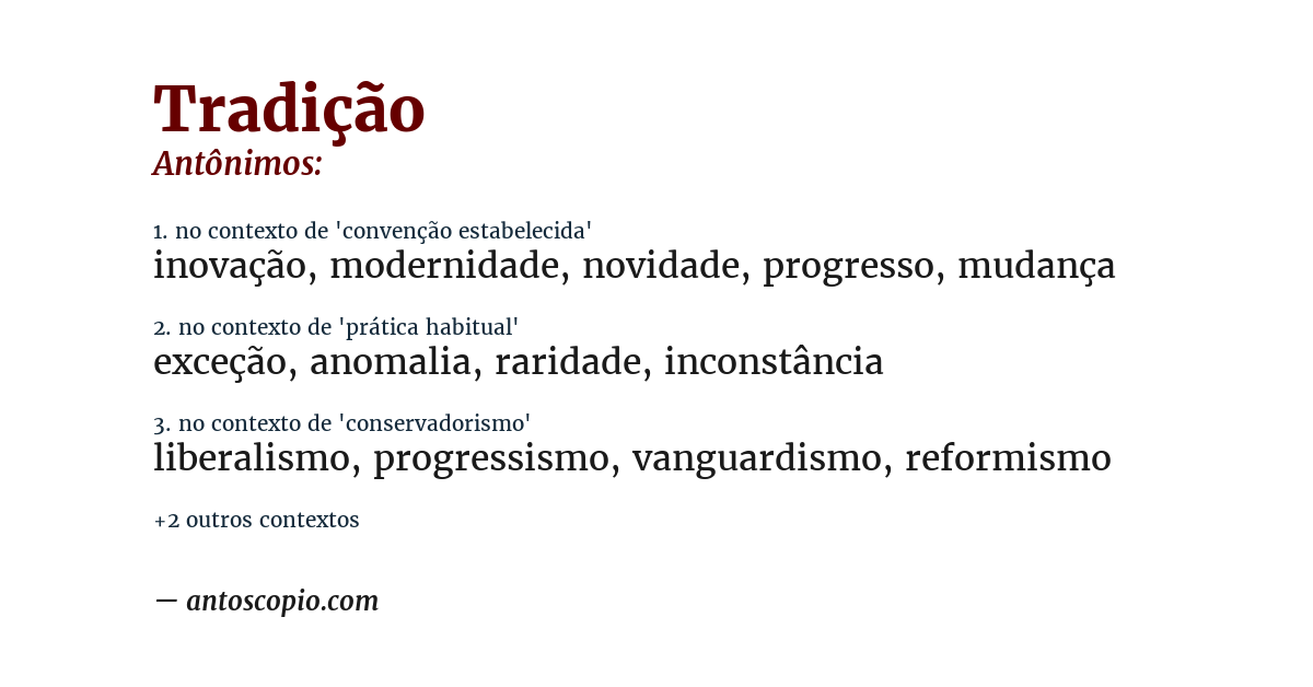 Antônimo de tradição
