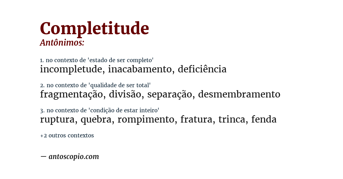 Antônimo de completitude