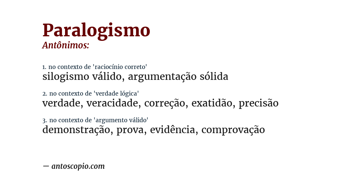 Antônimo de paralogismo