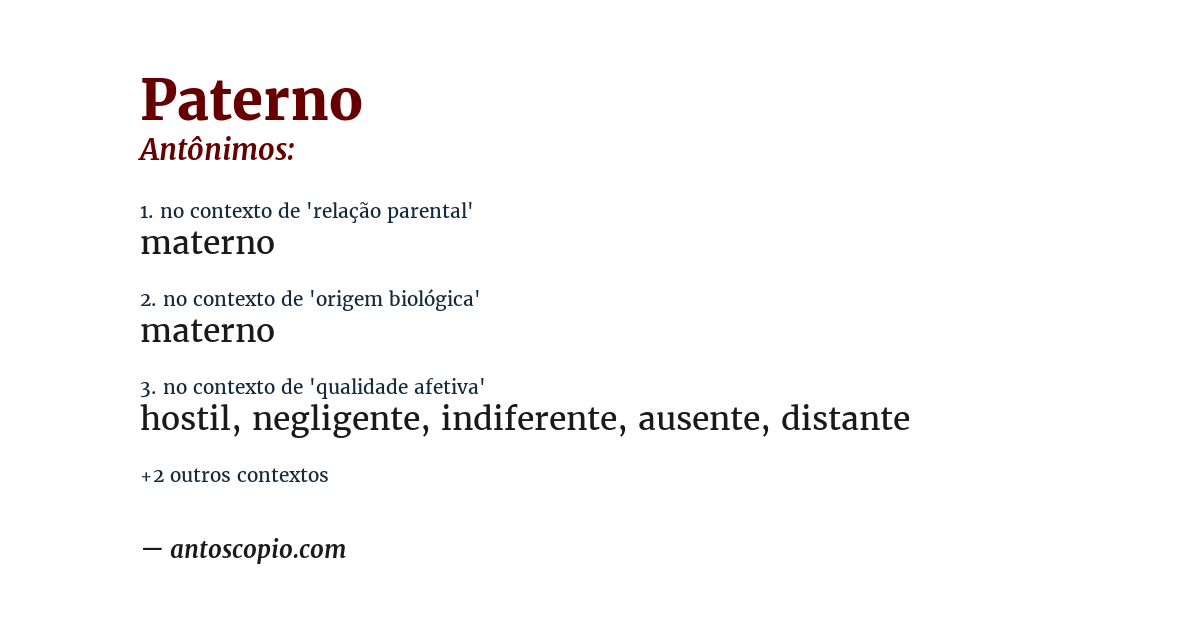 Antônimo de paterno