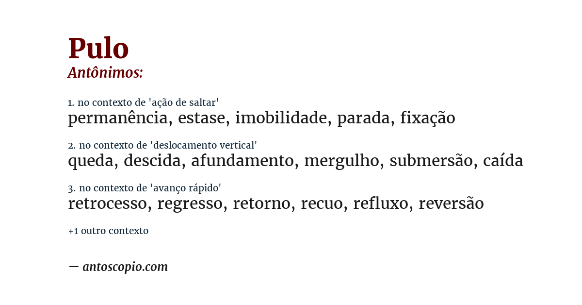 Antônimo de pulo