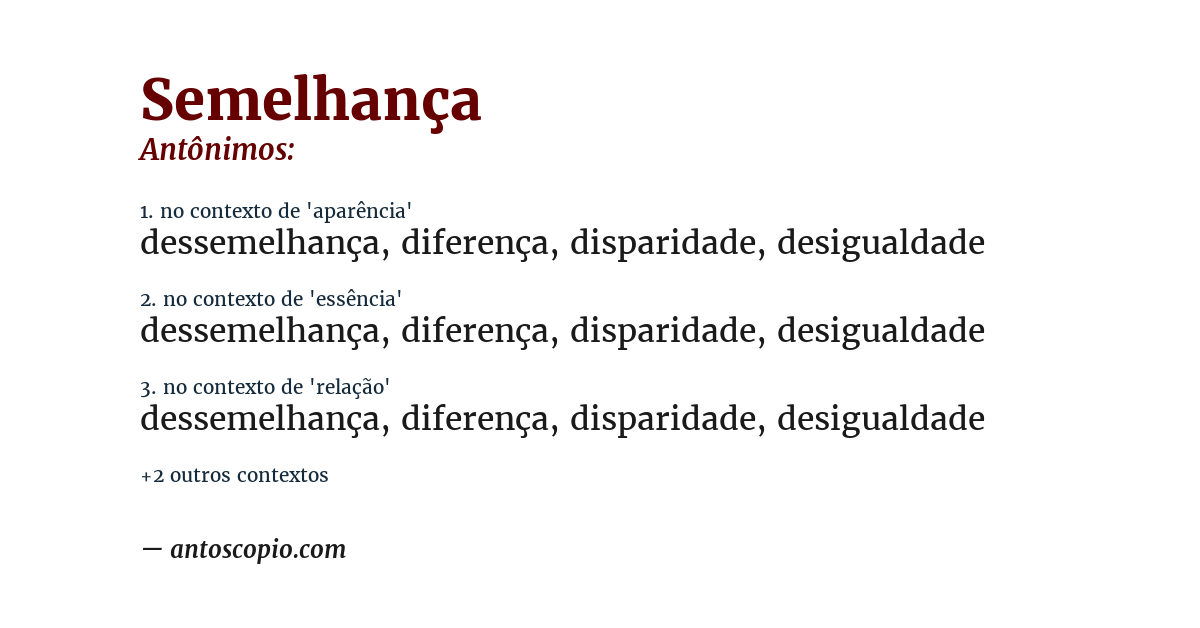 Antônimo de semelhança