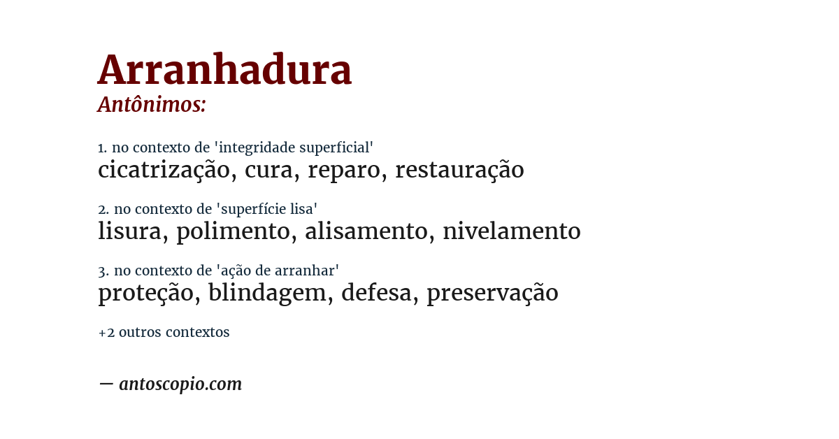 Antônimo de arranhadura