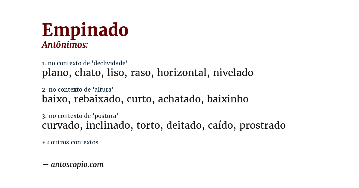 Antônimo de empinado