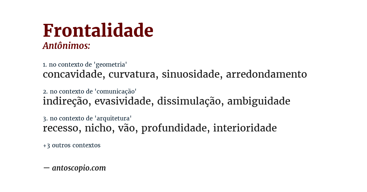 Antônimo de frontalidade