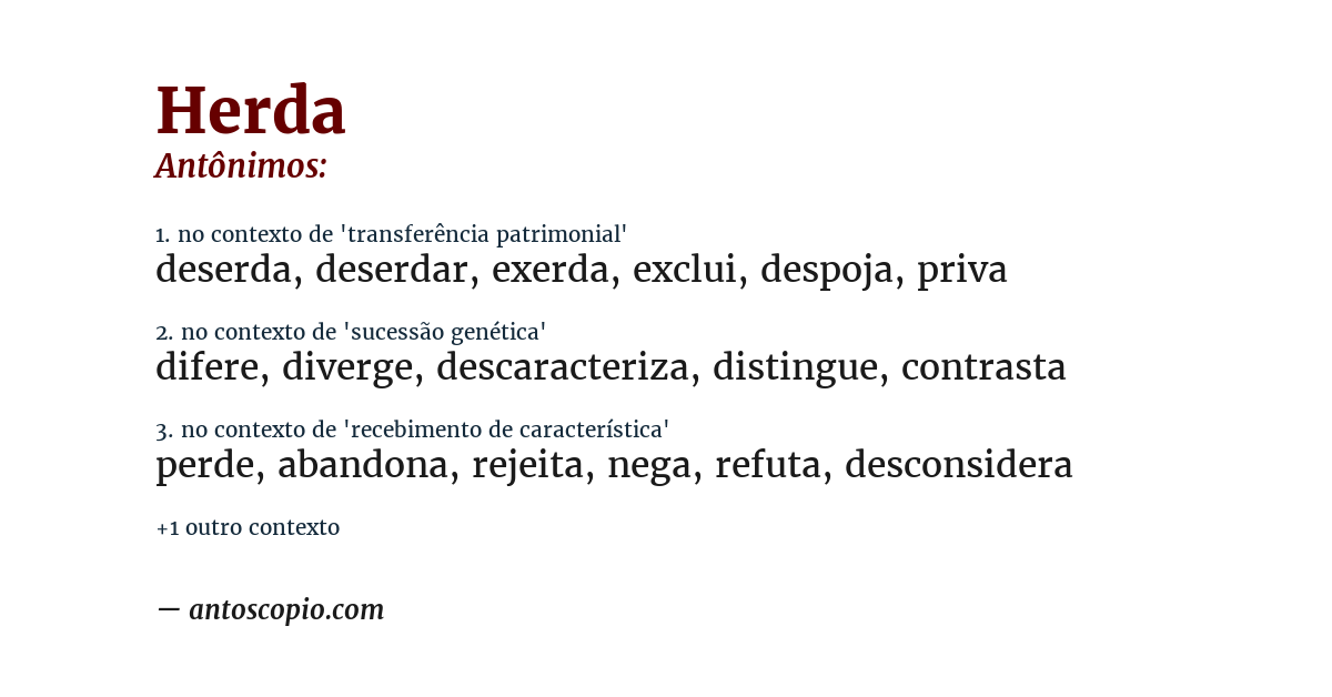 Antônimo de herda