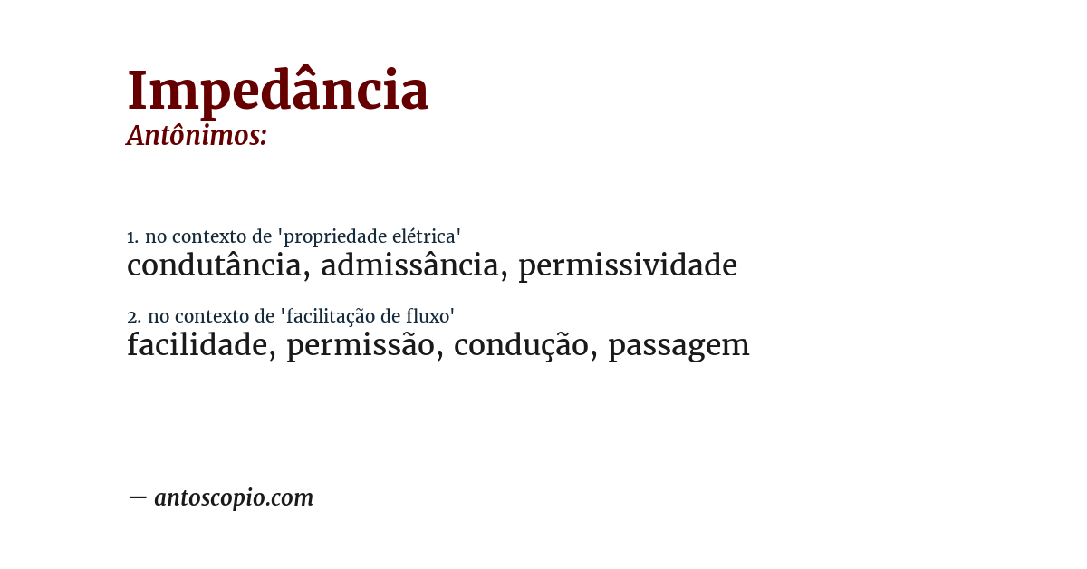 Antônimo de impedância
