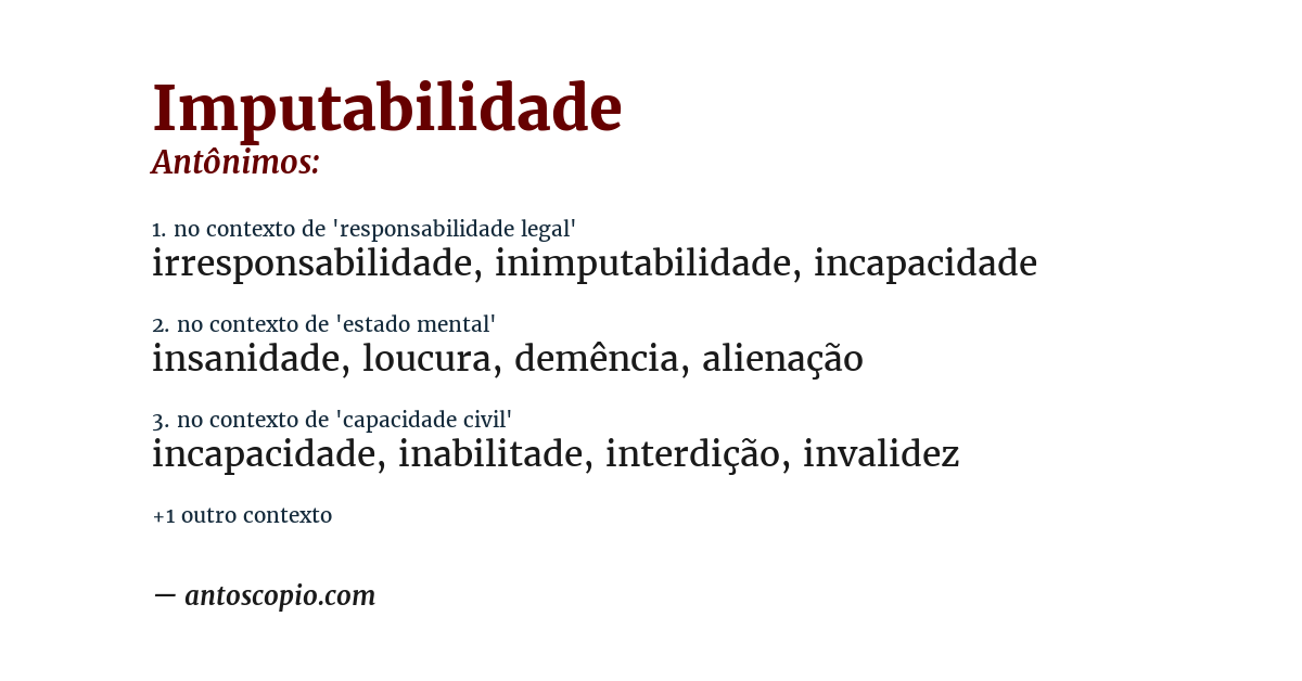 Antônimo de imputabilidade