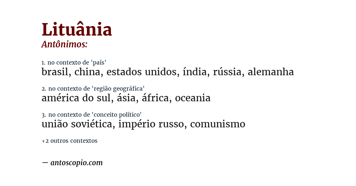 Antônimo de lituânia