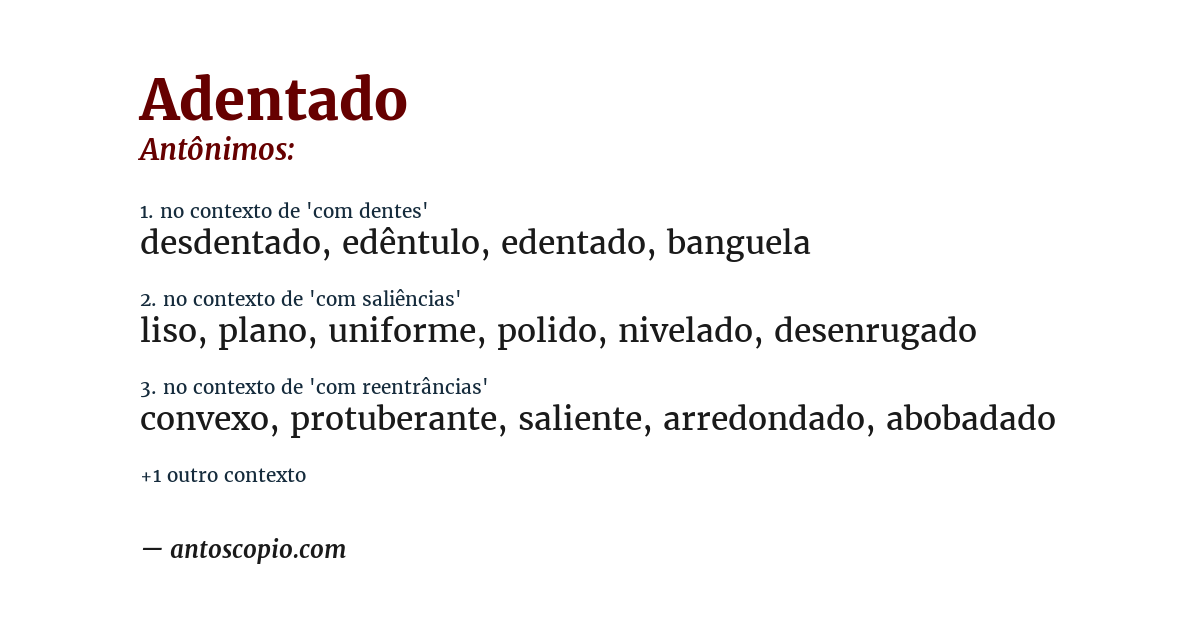 Antônimo de adentado