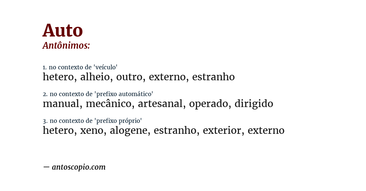 Antônimo de auto