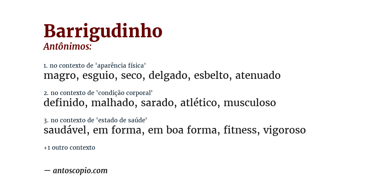 Antônimo de barrigudinho