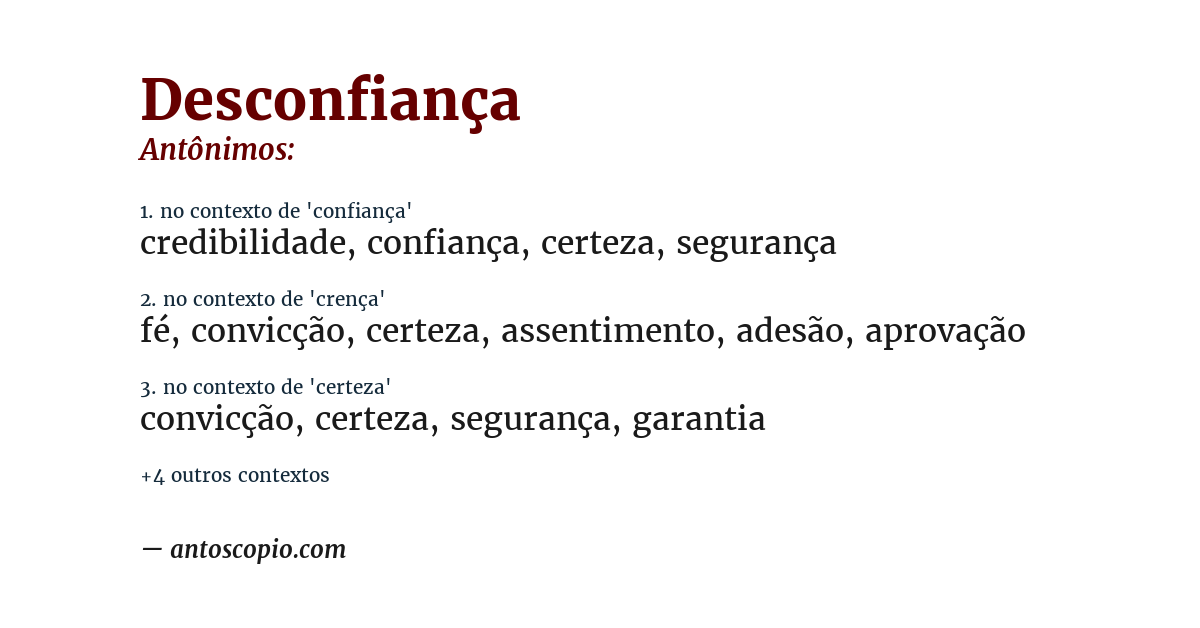 Antônimo de desconfiança