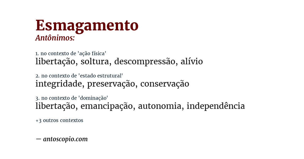 Antônimo de esmagamento