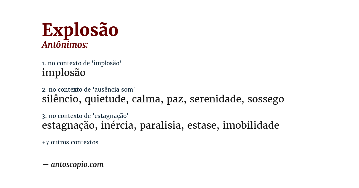 Antônimo de explosão