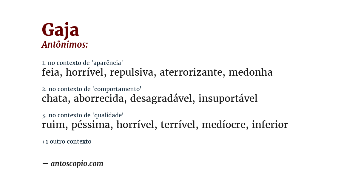 Antônimo de gaja