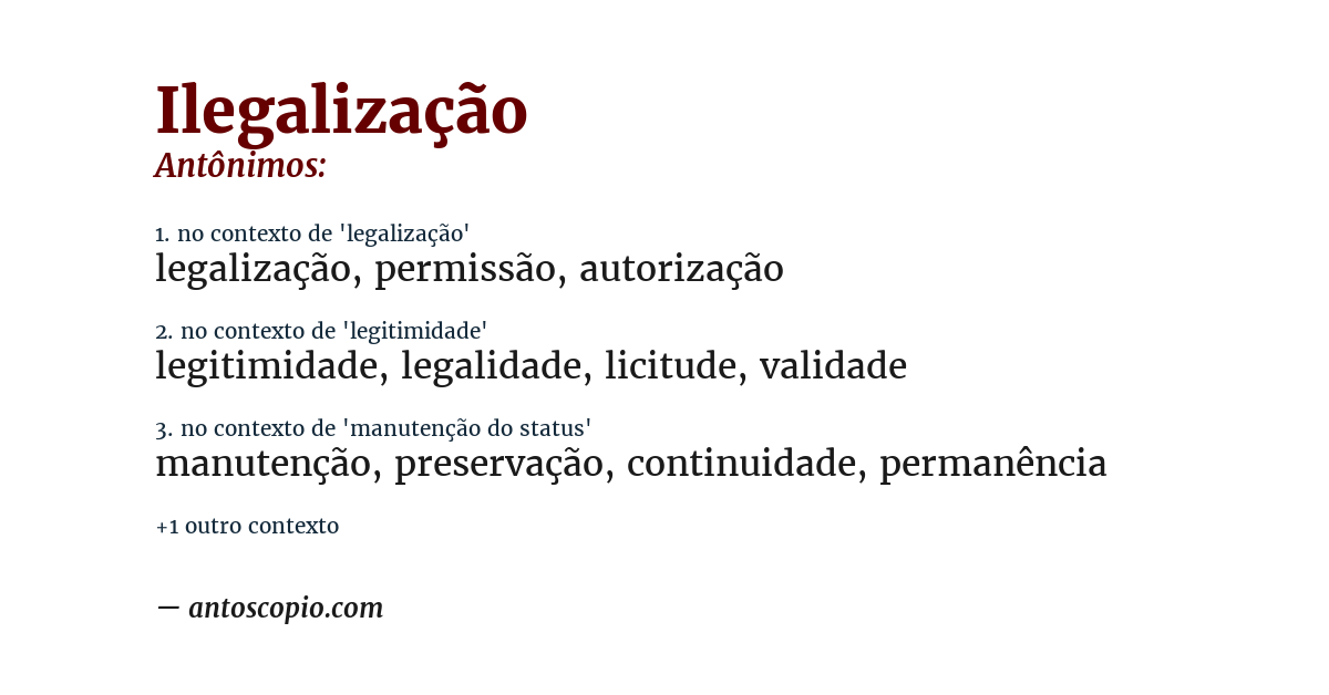 Antônimo de ilegalização