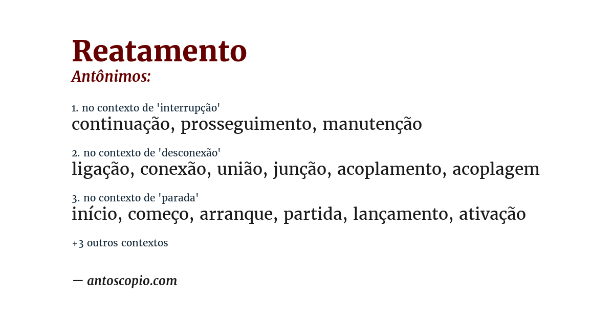 Antônimo de reatamento