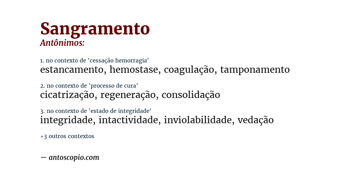 Antônimo de sangramento
