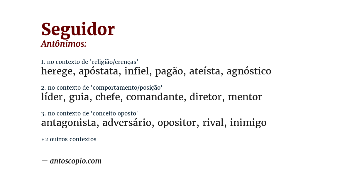 Antônimo de seguidor