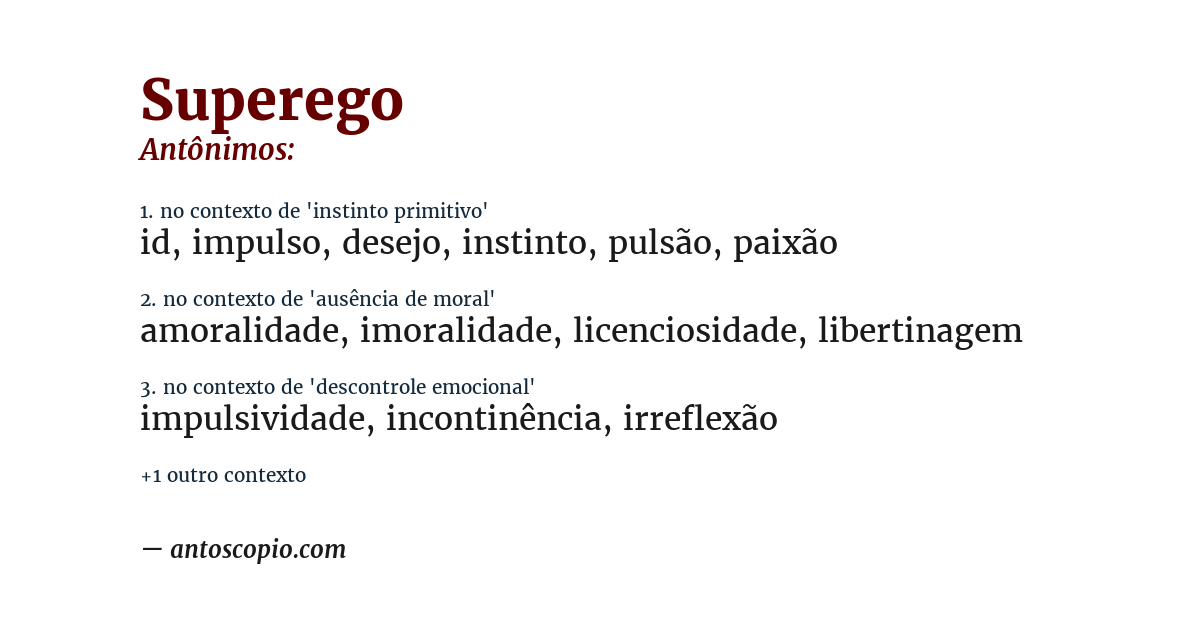 Antônimo de superego