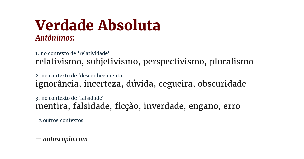 Antônimo de verdade absoluta