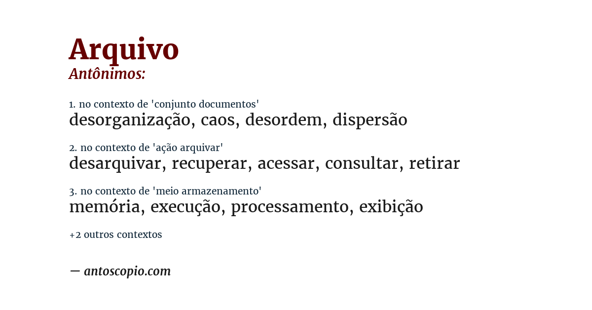 Antônimo de arquivo