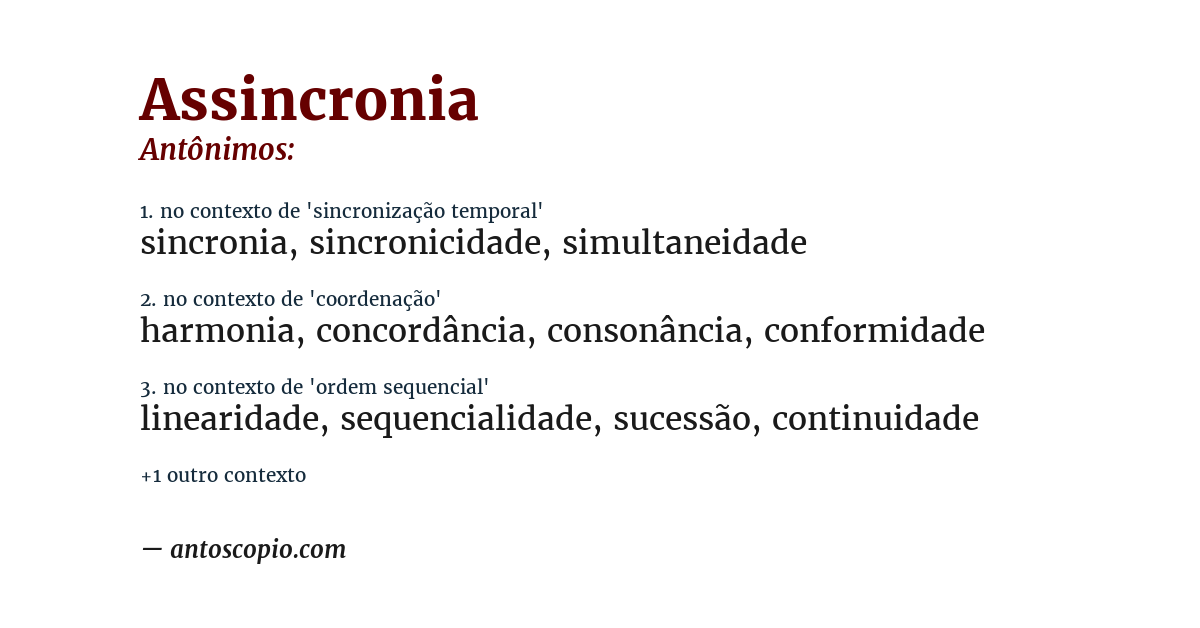 Antônimo de assincronia