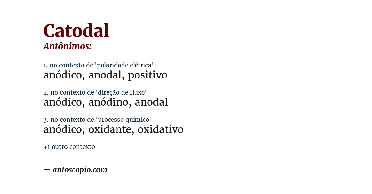Antônimo de catodal