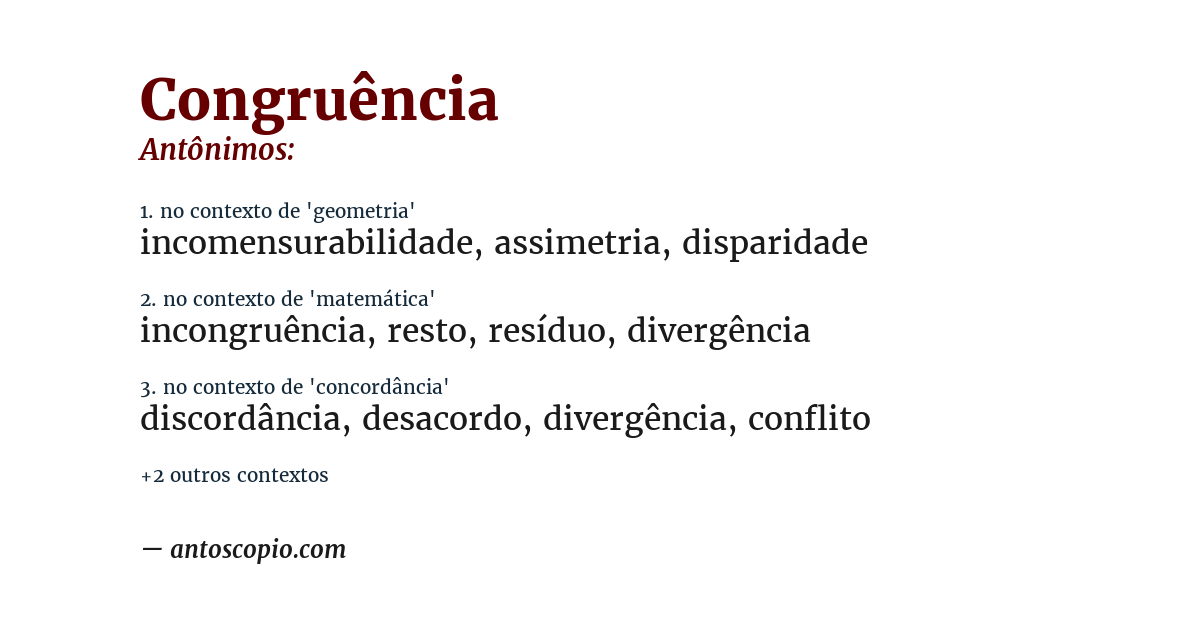 Antônimo de congruência
