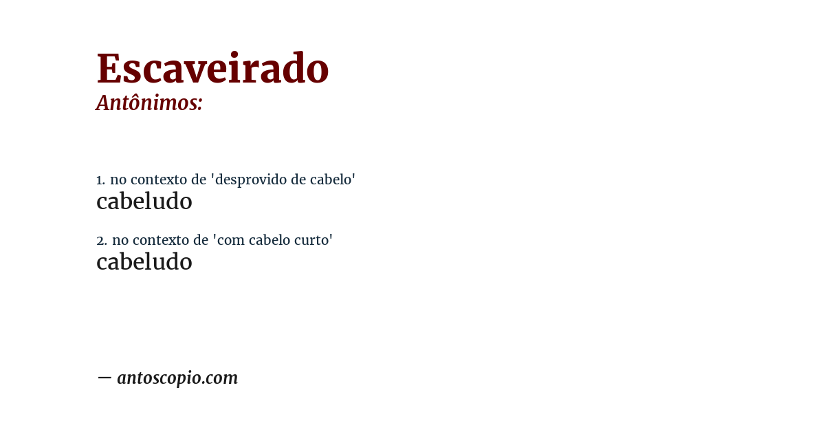 Antônimo de escaveirado