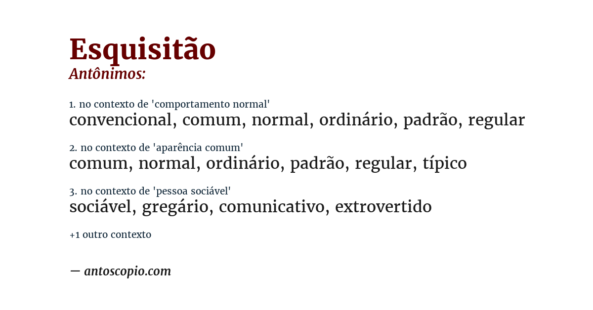 Antônimo de esquisitão