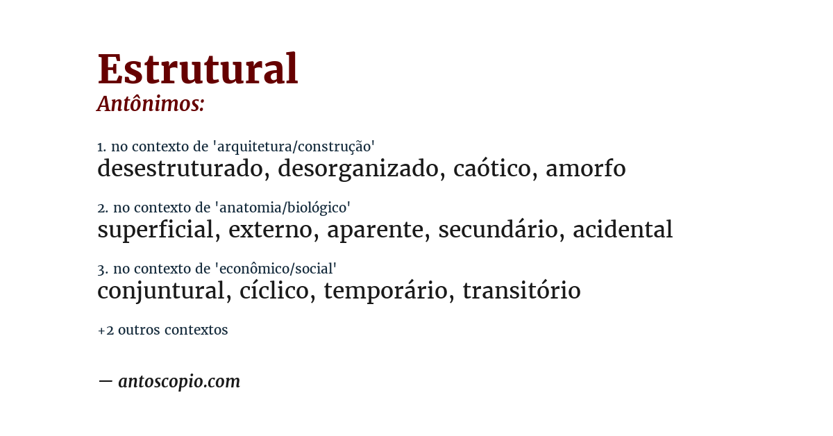 Antônimo de estrutural