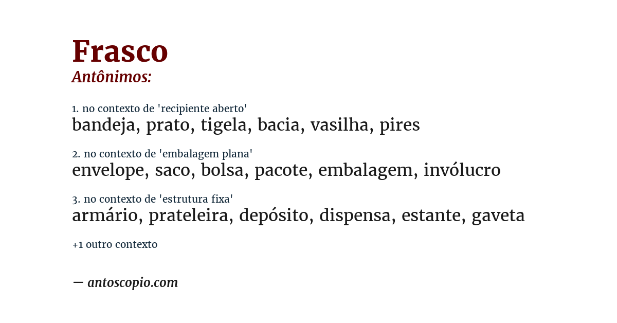 Antônimo de frasco