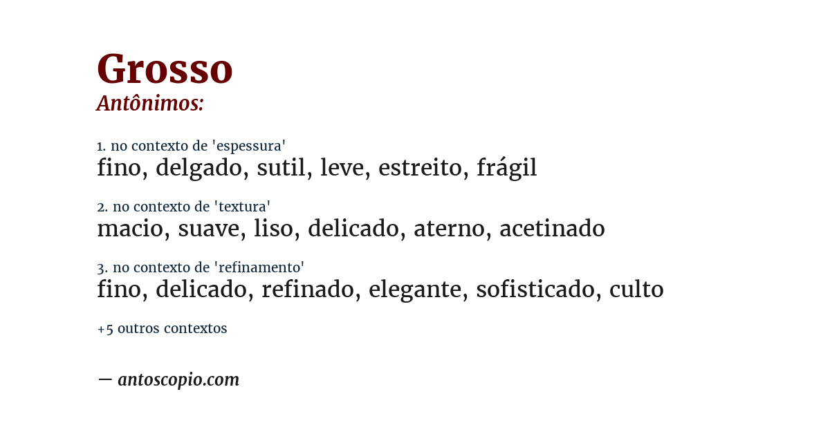 Antônimo de grosso