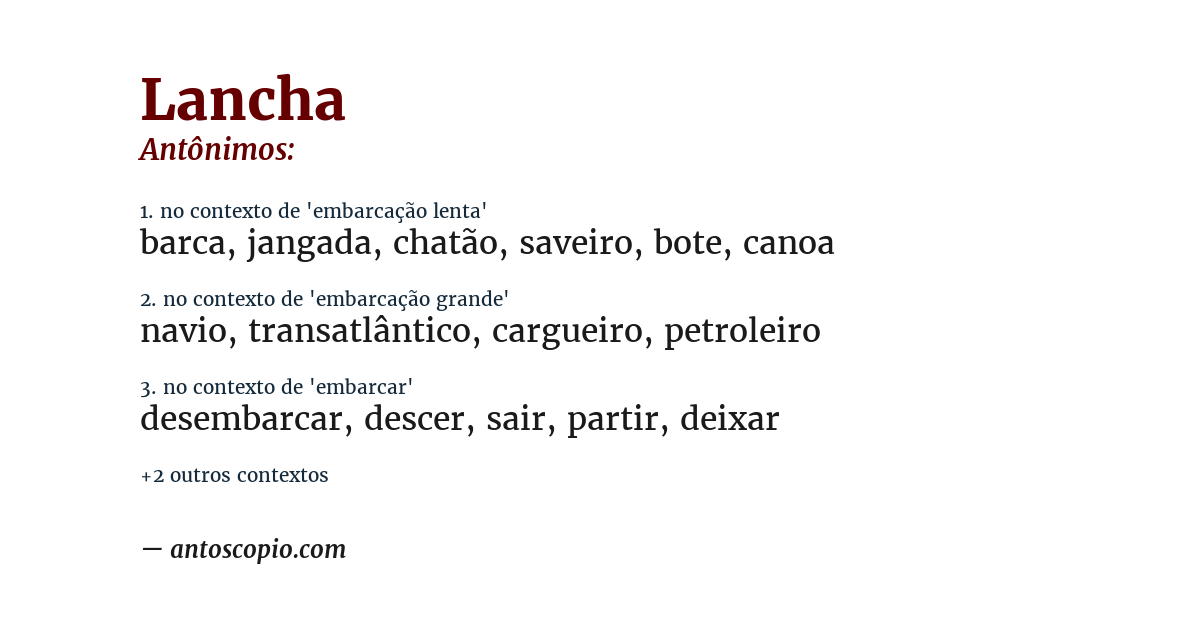 Antônimo de lancha