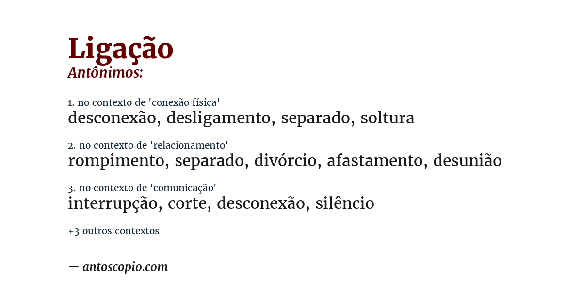 Antônimo de ligação
