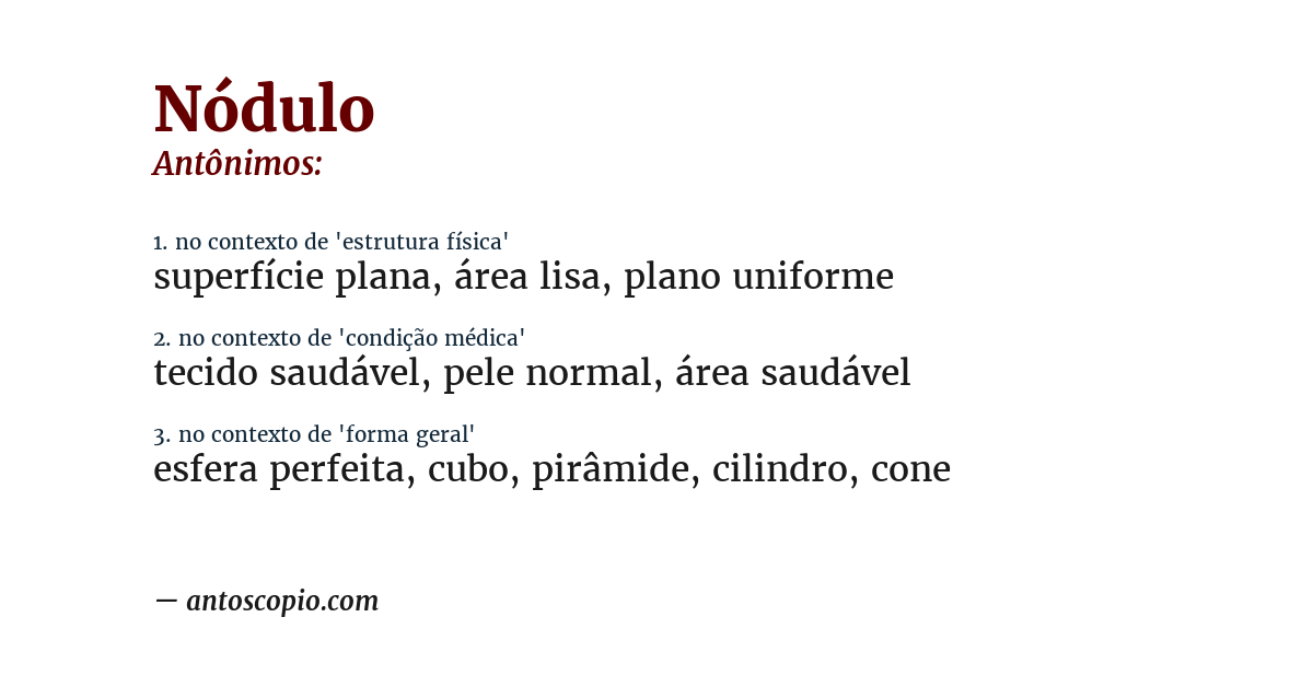 Antônimo de nódulo