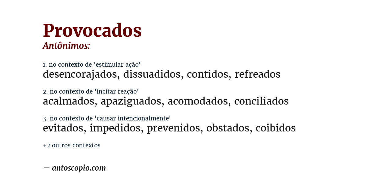 Antônimo de provocados