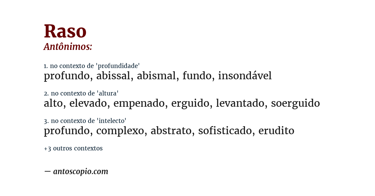 Antônimo de raso