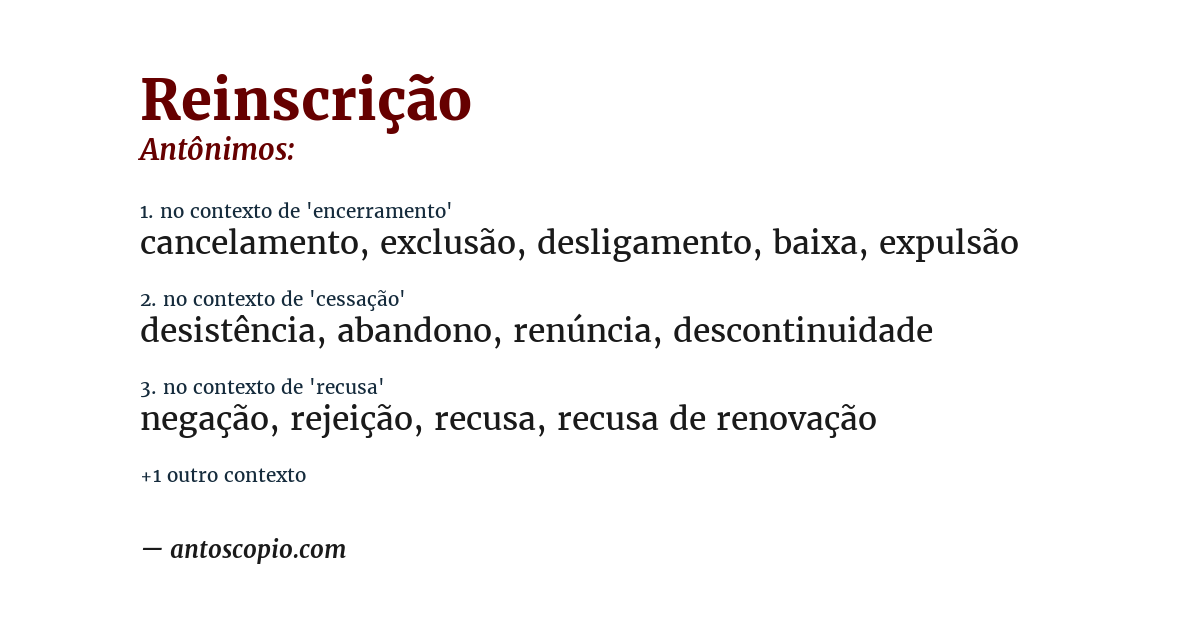 Antônimo de reinscrição