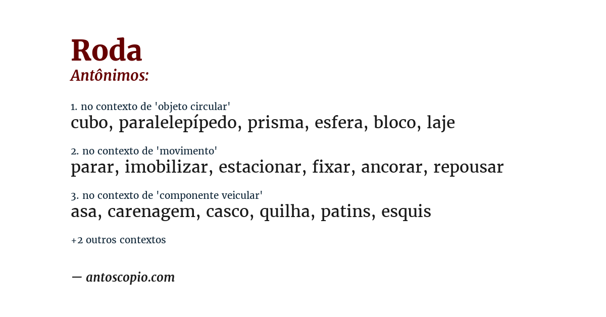 Antônimo de roda